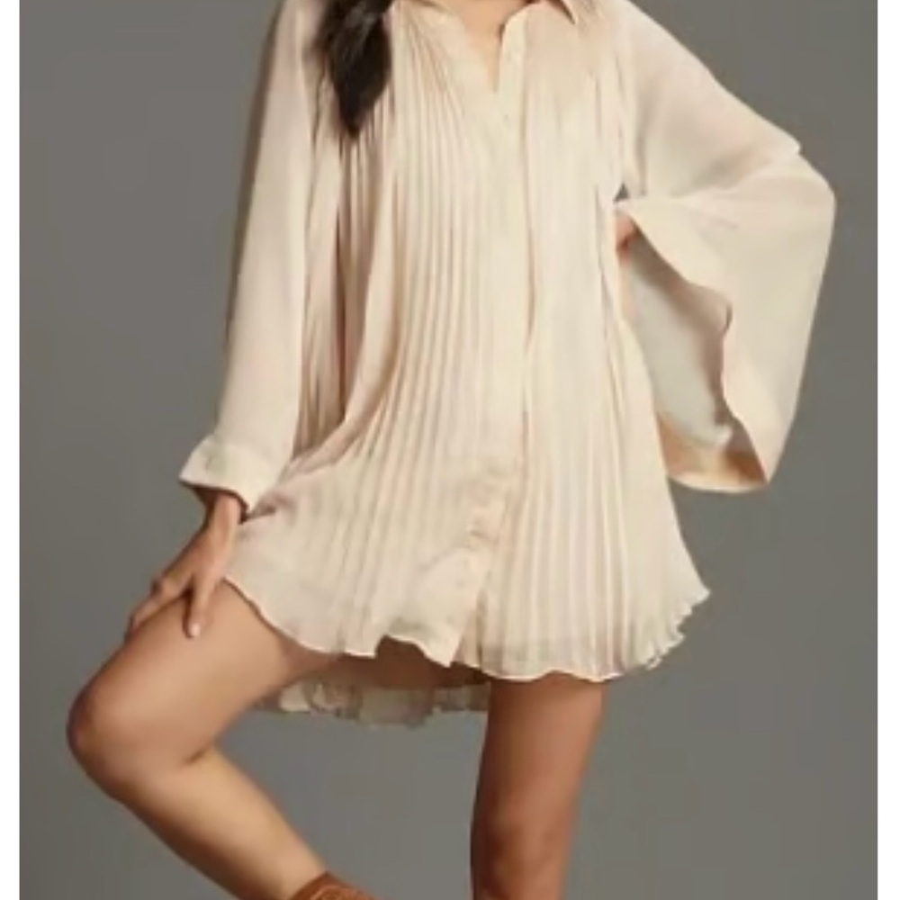 Maeve Cream Button-Down Blouse